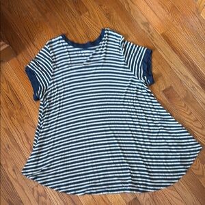 Striped Blue and White T-Shirt swing shirt, LULAROE